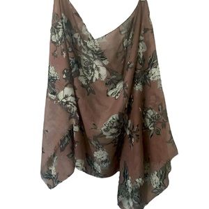 Purple Floral Scarf Wrap
